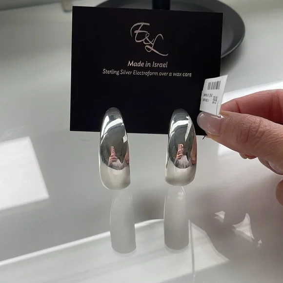 Silver statement earrings - Picture 5 of 5